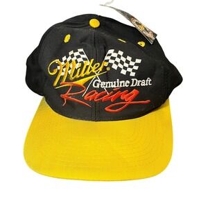 Vintage Rusty Wallace Miller Genuine Draft Hat Cap Snap Back Mens NASCAR 90s